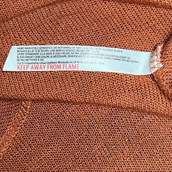 Free People Anthropologie Pumpkin Assymetrical Raw Edge Tunic Top Womens Sz S - Picture 7 of 8